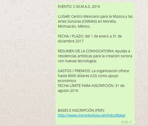 Ejemplo de convocatoria